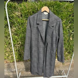Melloday herringbone long trench coat size L